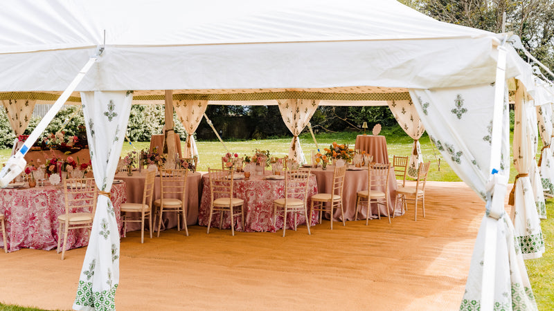 White Ratchet Straps in Action: Clevedon Hall Marquee Installation