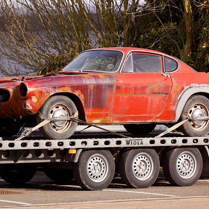 Car Being Towed With Vehicle Recovery Straps