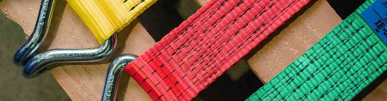 yellow and orange taut straps fastened by silver buckles