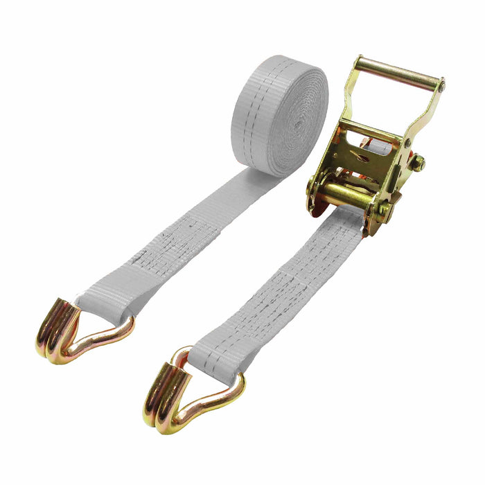 35mm Ratchet Strap, 3000kg with Claw Hooks (White)