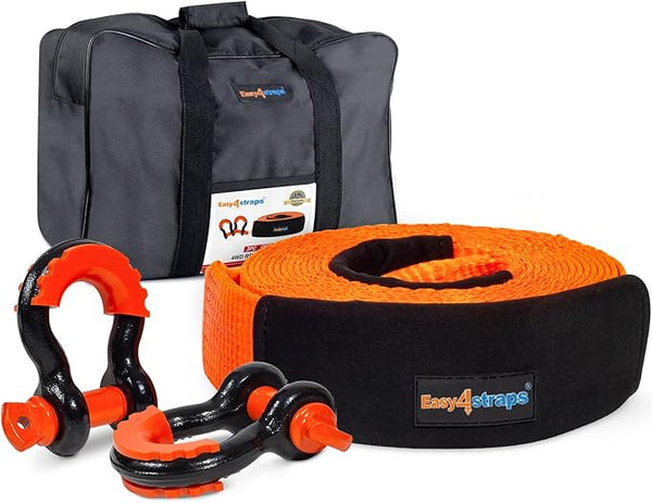Tow Strap 10 ton Heavy Duty with Bow Shackles - 9m