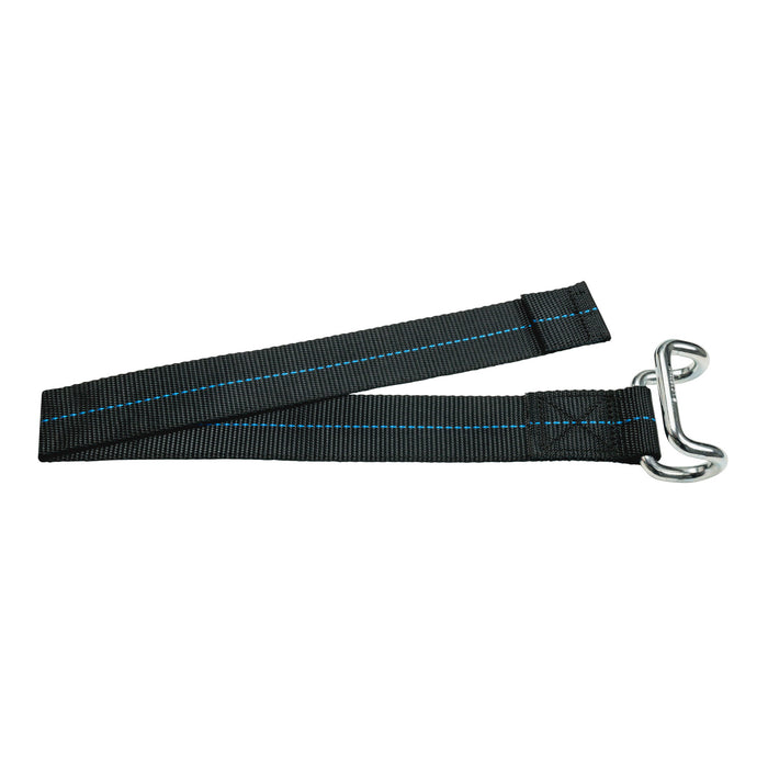 45mm Bottom Strap with Rave Hook - Black with Blue Line
