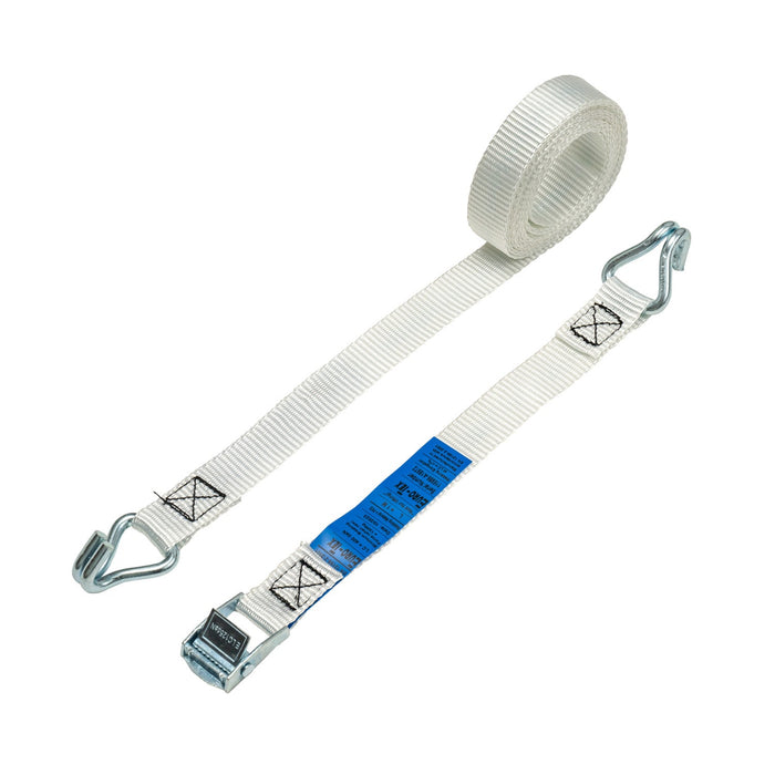 25mm Cam Buckle Strap, 250kg with Claw Hooks (White)