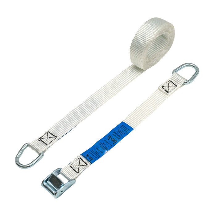 25mm Cam Buckle Strap, 400kg with D Rings (White)