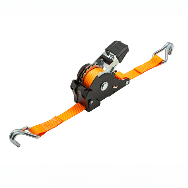 25mm Retractable Ratchet Strap, 680kg with Claw Hooks