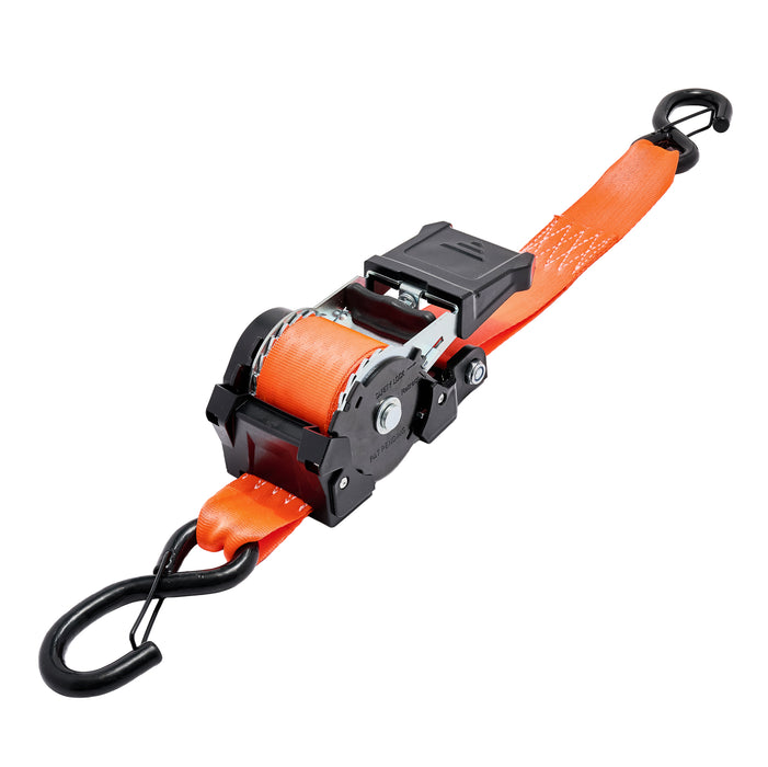 50mm Retractable Ratchet Strap, 2000kg with S Hooks