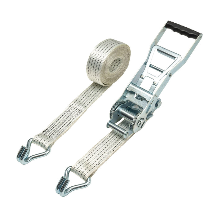 50mm ERGO Ratchet Strap, 5000kg with Claw Hooks (White)