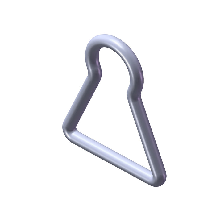 A single, silver 50mm keyhole ring that fits all bobbins
