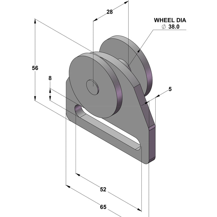 A diagram showing the measurements of a silver bobbin and silver attachment when combined